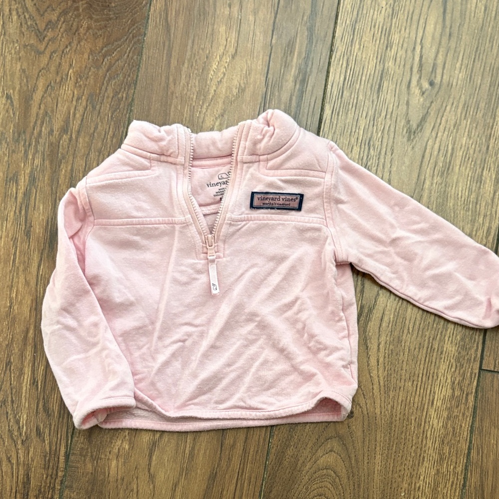Vineyard Vines Baby Light Pink Half-Zip Sweatshirt 12-18 Months
